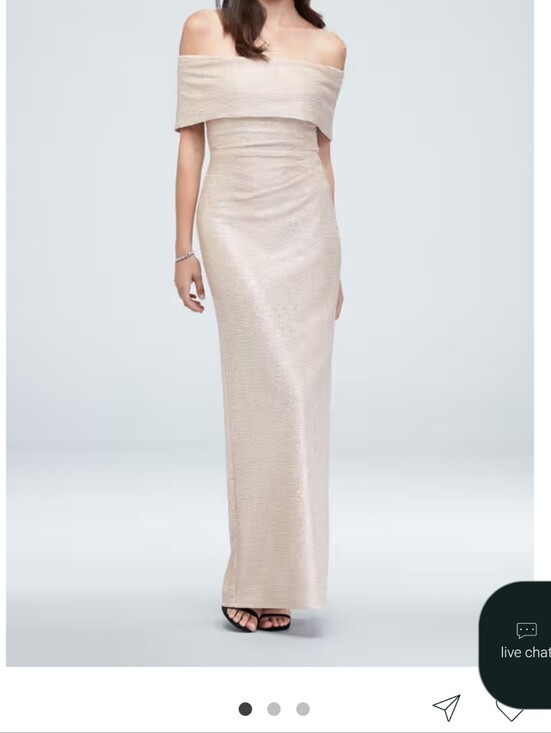 MARINA Dresses & Skirts - Elegant Off-Shoulder Evening Gown in Champagne Style #262360D.